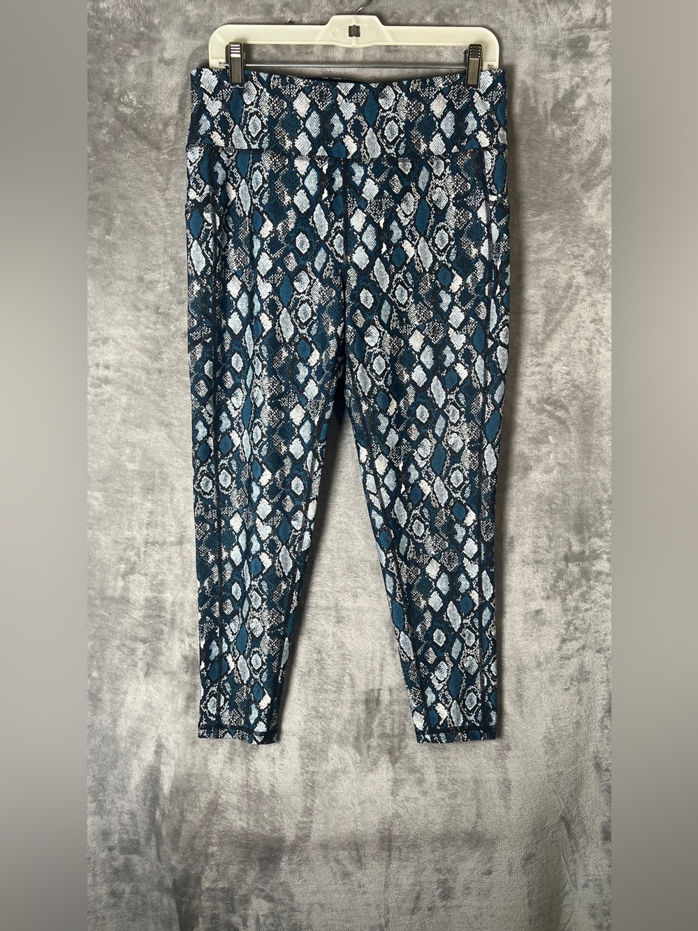 Dkny Teal and White Snake-Print Leggings